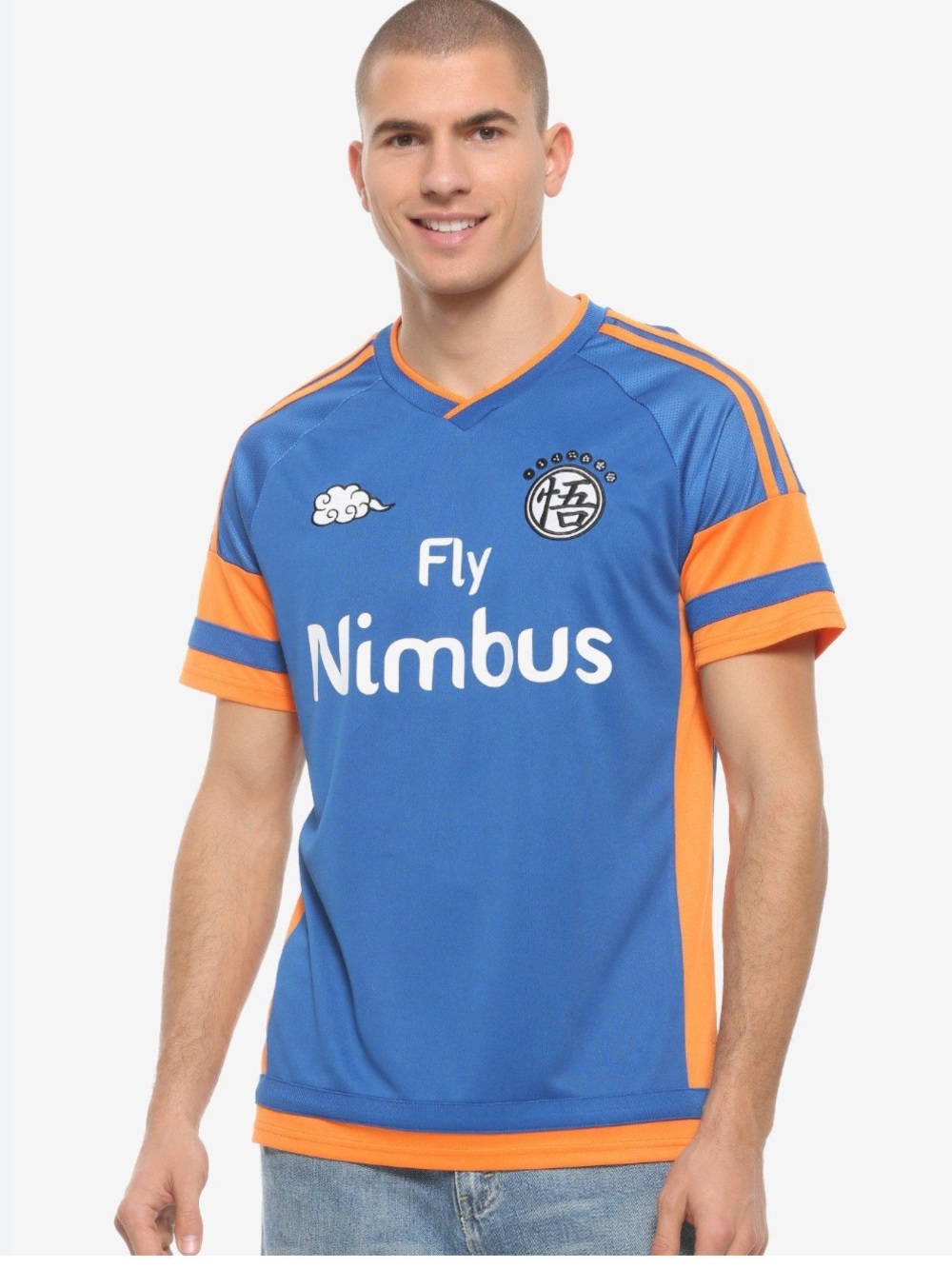 BoxLunch Dragon Ball Z Fly Nimbus Embroidered Jersey. GOKU. Soccer jersey. M